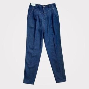 Rare 80s NWT Jordache Pleated Front High Waisted Denim Blue Jeans Size 14 VTG‎